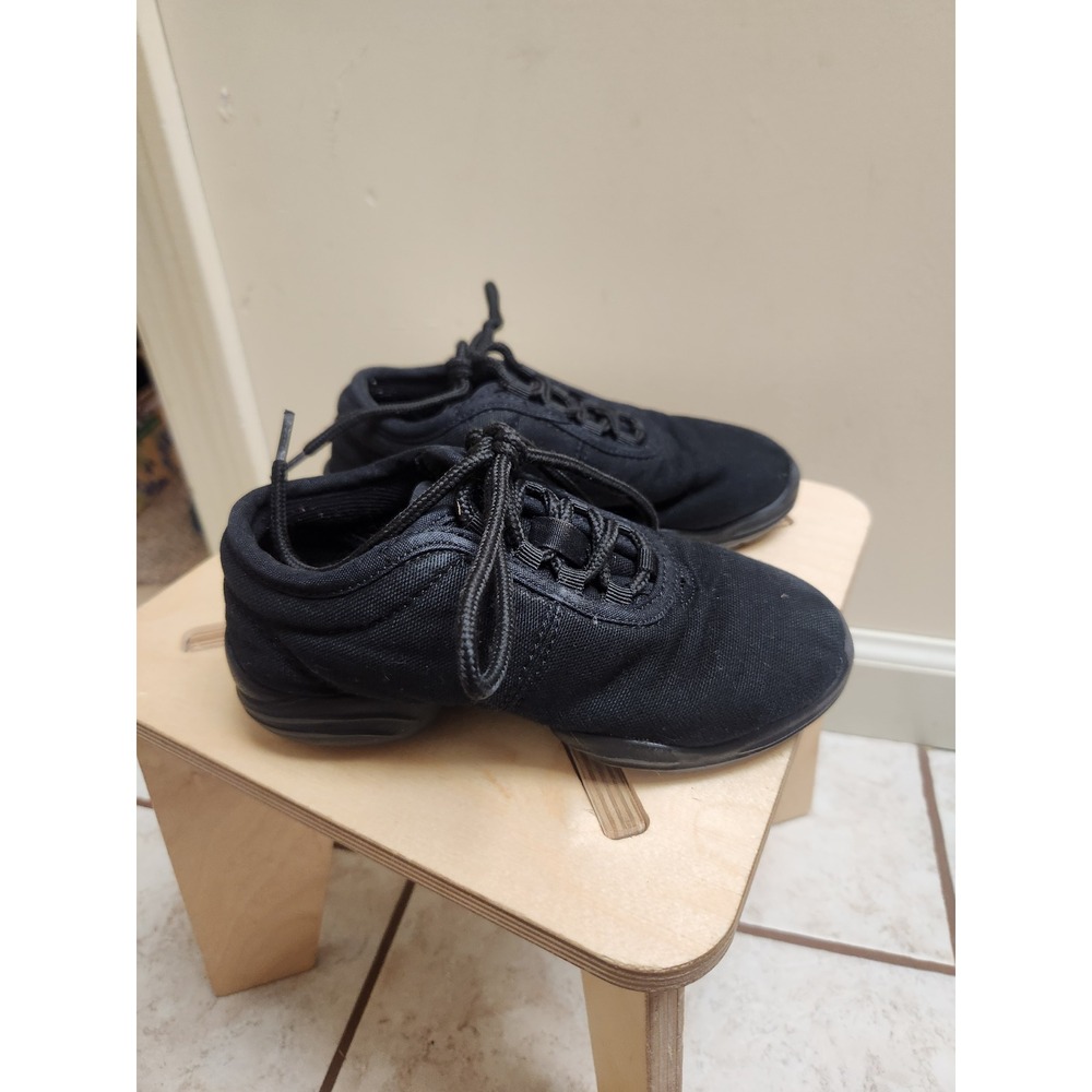 Capezio DS03 Dansneaker Black Canvas Split Sole‎ Jazz Dance Shoes Kids Size 13.5